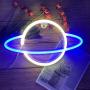 Neon Signs Blue White Galaxy Planet Neon Lights Signs Battery and USB Powered Wall Art LED Indoor Decorative Night Lights for Bedroom Kids Toys Gifts