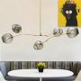LightInTheBox Nordic Style Vintage Pendent Light Chandeliers 5 Heads Glass Molecules Lighting Fixture with 5 Light Max 60W for Living Room,Table,Hallway,Dining Room Light Fixture