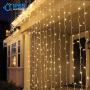 TORCHSTAR LED String Lights Curtain, 300 LEDs, 9.8ft x 9.8ft, USB Powered Fairy Lights for Party Bedroom Wall, 8 Modes, IP65 Waterproof for Outdoor Wedding Chrsitmas Home Decorations, Warm White