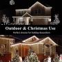 JMEXSUSS 38.8FT 400 LED Icicle Lights 8 Modes Waterproof Christmas Icicle Lights Outdoor with 80 Drops , Indoor Cool White Curtain Icicle Lights