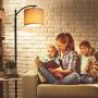 Tomshine Floor Lamp, Modern Floor Lamp Standing Industrial Arc Light with Hanging Lamp Shade, LED Floor Lamp for Living Room,Bedroom