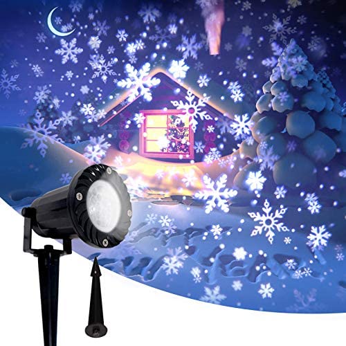 Christmas Snow Light with Remote Control for LandscapeDecorative Lighting Rotatable Blue forHalloween Xmas