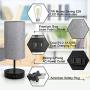 Set of 2 Touch Control Bedside Table Lamp, 3-Way Dimmable Nightstand Lamps with 2 USB Charging Ports&1 AC Outlet, ST64 E26 LED Bulbs Included, Grey Fabric Cylinder Shade Ideal for Bedroom Living Room