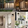 Outdoor Light Fixtures Wall Mount，Large Dusk to Dawn Led Outdoor Light Sensor Porch Light with E26 Base Socket,Waterproof Anti-Rust Wall Mount Lamp with Bulb for Doorway (Black, 12.9in)