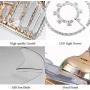 BIGBANBAN Crystal Chandelier Fan with Retractable Blade, Modern Gold Ceiling fans with Lights and Remote, LED Indoor Fan for Dining Room/Bedroom (36 inch)