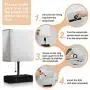 Lifeholder Bedside Lamps with 2 Phone Stands, Table Lamp Include 2 Warm LED Bulbs, Nightstand Lamp Built in 2 USB Ports & 2 AC Outlet, Exquisite Desk Lamp Idea for Bedroom or Living Room(2 Packs)