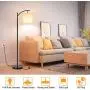 LED Floor Lamp for Living Room, Modern Standing Lamp for Bedroom, Classic Reading Floor Lamps with Lamp Shade Suits Farmhouse and Mid Century Modern for Study Office, E26 LED Bulb Included, Black