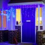YOLIGHT 13ft 96 LEDs Icicle Curtain String Drop Lights, Indoor Outdoor Decoration for Christmas Festival Wedding Party Patio Garden (Blue)
