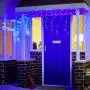 YOLIGHT 13ft 96 LEDs Icicle Curtain String Drop Lights, Indoor Outdoor Decoration for Christmas Festival Wedding Party Patio Garden (Blue)