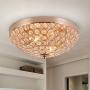SOTTAE Elegant 2 Lights Crystal Cental Shade Bronze Gold Finish Bedroom Living Room Hallway Kids Room Modern Crystal Chandelier Ceiling Light, Ceiling Chandelier Size 11.8''