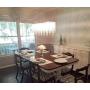 7PM Rectangular Crystal Chandelier Linear Hanging Light Fixture for Dining Room Kitchen Island