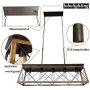 Lobolighting 5-Lights Kitchen Island Light Farmhouse Linear Pendant Lighting for Dining Room Table Chandelier Ceiling Hanging Light Fixture