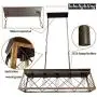 Lobolighting 5-Lights Kitchen Island Light Farmhouse Linear Pendant Lighting for Dining Room Table Chandelier Ceiling Hanging Light Fixture