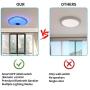 SOOTOP LED Music Ceiling Light, Imitating Crystal Border with Bluetooth Speaker Ceiling Crystal Lamp for Living Room Bedroom, Dimmable White Warm Light RGB Color Changing
