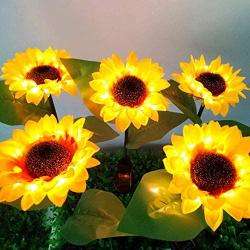 Sunflower Solar Lights Outdoor, 2pcs LED Lawn for Outdoor Garden Outdoor Garden Powerful Sunflower Solar Lamps Night Light, for Terrace, Courtyard Decoration.