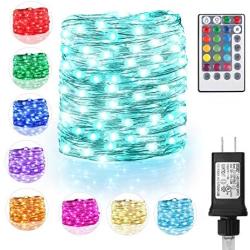 120 LED String Lights Plug-in, 40ft 16 Colors Waterproof Fairy Lights Remote Control with Timer Firefly Twinkle Lights 132 Modes Decorative Lighting for Bedroom Wedding Christmas Tree Halloween Decor