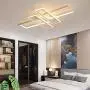 Modern Ceiling Lamp LED Stepless Dimming with Remote Control Close to The Ceiling Light Fixture Geometric Ceiling Light for Living Room Bedroom Office Indoor Chandelier Diameter 90 cm x 60CM (White)