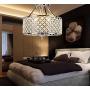 Top Lighting 4-Light Chrome Finish Round Metal Shade Crystal Chandelier Semi-Flush Mount Ceiling Fixture