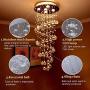 K9 Crystal Spiral Raindrop Chandelier Pendant Lamp Modern LED Ceiling Lighting Fixtures for Living Room Dining Room 5 GU10 Bulbs Required H40'' X W16''