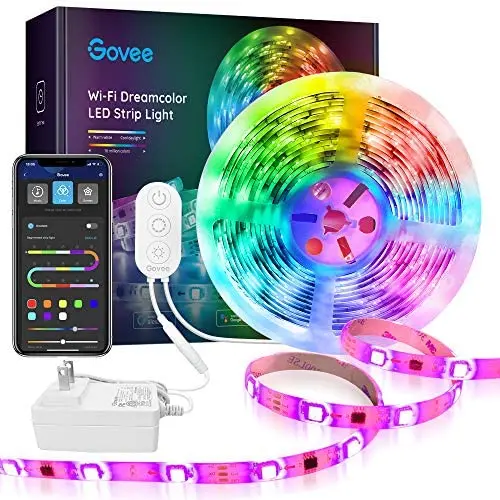 Govee Rgbic Led Strip Lights 16.4 Feet, Works with Alexa and Google Assistant for Bedroom, Kitchen Govee Rgbic Led Strip Lights 16.4 Feet, Works with Alexa and Google Assistant for Bedroom, Kitchen