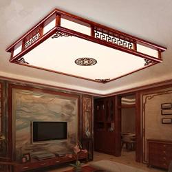 QL Ceiling Light LED Modern Chinese Rectangular Living Room Lamp Solid Wood Acrylic Room Bedroom Study Lamp,12080cm