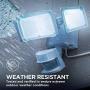 Home Zone Security Solar Motion Sensor Light - Outdoor Weatherproof Triple Head Security Flood Light, White