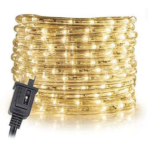 WYZworks LED Rope Lights 300 feet Warm White 3/8'' | UL & ETL Certified IP65 Water Resistant Flexible Accent Holiday Christmas Venue Decoration Indoor/Outdoor Lighting