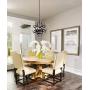 Farmhouse Rustic Chandelier Industrial Pendant Lighting Fixture with Metal for Dining Room, Kitchen , Foyer, Living Room, Bedroom (4 Light - Black)