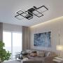FangYanMei Modern Ceiling lamp for Bedroom Ceiling lamp Black Metal Acrylic Close to Ceiling Lights, Rectangular Combination dimmable Ceiling Light （80W）