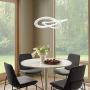 Larootsi Modern LED Pendant Light Irregular Ring Chandeliers 40W Dimmable 4000k with Adjustable Chain for Living Room Dining Room Bedroom Indoor Ceiling Light
