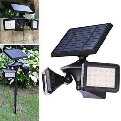 Solar Lights Outdoor, Motion Sensor Solar Flood Lights, Dusk to Dawn Landscape Lights, Wireless Security Lights 2-in-1 for Driveway Porch Path Solar Powered, EMANER (6500K Solar Floodlights, 1-Pack)