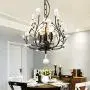 SEOL-LIGHT Farmhouse Crystal Branch Chandelier Pendant Hanging Lighting Fixture Small Size Flush Mount 120W with 3 Socket Black for Bedroom,Foyer,Kitchen,Dining Room