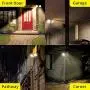 Solar Security Light Outdoor LED Motion Sensor Lights, Motion Detector Lights Solar Powered Flood Light, 2 Head IP65 Waterproof Adjustable Wall Lights for Garage, Porch, Pathway - Warm White+White