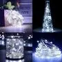LiyuanQ Upgraded Solar Powered String Lights, 2 Pack 8 Modes 50 LED Solar Fairy Lights Waterproof 16ft Silver Wire Lights Outdoor Garden String Lights for Home Patio Yard Party Decoration (Cool White)