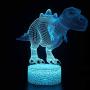 4 Pcs 3D Dinosaur Night Light, 3D Dinosaur Lamp, 16 Color Changing Night Lights, Remote Control Animal Toys Night Light, Bedroom Home for Boys Girls and Kids Birthday Xmas Gift BLUELAMP 8503