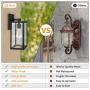 CINOTON Outdoor Wall Sconce Dusk to Dawn Photocell, IP65 Waterproof Outdoor Light Fixtures Wall Mount, Porch Light Fixtures with Clear Glass Shade, E26 Socket Exterior Wall Lamp for Garage, Doorway