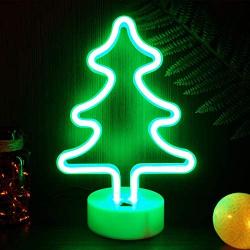 YIVIYAR Christmas Neon Light, LED Nightlight Christmas Decor USB Charging/Battery Christmas Tree Christmas Centerpieces for Dining Room Table Christmas Tree Decorations and Ornaments(Christmas Tree)