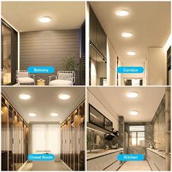 LED Flush Mount Ceiling Light Fixture Dimmable, 12W 840LM Super Slim Surface Mount Led Ceiling Light, Flushmount Led Light Fixture for Hallway, Balcony, Closets, Kitchen, Bedroom, 2700K Warm White