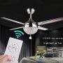 Modern Crystal Ceiling Fan with Light, Remote Control LED 3 Colors Change Chandelier Ceiling Fans Lamp Decorative for Living Room/Dining Room/Bedroom, 44 Inch(Silver)