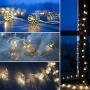 LED Globe String Lights, Decorative Moroccan Orb, 40 Silver Metal Balls, Bright Warm Light, Battery Powered, for Indoor and Outdoor, 16ft