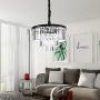Crystal Chandelier Lighting, W20'' 3-Tier Big Modern Crystal Chandelier Light Fixtures 6 Lights Ceiling Hanging Crystal Pendant Light for Bedroom Dining Room Living Room Entryway Kitchen Island Black