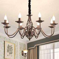 Jaycomey 8-Lights Chandelier,Vintage French Country Chandelier,Metal Bronze Living Room Chandelier,Pendant Light Fixture for Farmhouse Dining Room