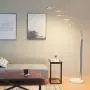 CO-Z Bright LED Floor Lamp with 5 Lights, Modern Dimmable Task Standing Light Fixture with Stable Marble Base for Living Room Office, Contemporary Touch Arch Pole Lamp with Five Adjustable Heads