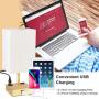 DEEPLITE Touch Control Table Lamp, 3 Way Dimmable Lamps with USB Ports and Outlets, Gold Modern Lamps for Bedrooms Living Room End/Side Table Bedside Nightstand, 6W LED Bulb Included (Set of 2)