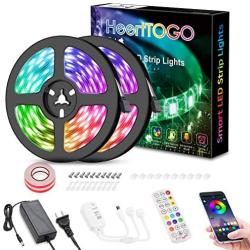 LED Strip Lights for Bedroom,HeertTOGO 32.8ft Bluetooth APP Control Music Sync Color Changing LED Lights 300 LEDs 5050 RGB Bluetooth LED Strip Lights for Bedroom Home TV Decorations