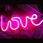 MorTime Love Neon Signs, LED Neon Light for Party Supplies, Girls Room Decoration Accessory, Table Decoration, Children Kids Gifts (Pink Love)