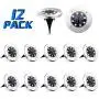 Solpex 12 Pack Solar Ground Lights, 8 LED Solar Powered Disk Lights Outdoor Waterproof Garden Landscape Lighting for Yard Deck Lawn Patio Pathway Walkway (White) Solpex 12 Pack Solar Ground Lights, 8 LED Solar Powered Disk Lights Outdoor Waterproof Garden Landscape Lighting for Yard Deck Lawn Patio Pathway Walkway (White)
