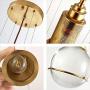 Modo Lighting Glass Globe Pendant Light Mid Century Modern Ceiling Light Adjustable Chandelier with Glass Shade, Metal Hanging Light Fxiture for Living Dining Room Farmhouse