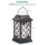 TomCare Solar Lights Outdoor Flickering Flame Metal Solar Lantern Outdoor Hanging Decorative Lanterns Heavy Duty Waterproof Umbrella Decorations Lighting for Patio Garden Deck Yard, 2 Pack
