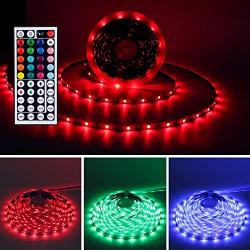 LED Strip Lights 32.8ft 5050 DIY Color Changing RGB LED Strip Light with Remote Control & Power Supply, Easy Installation Led Tape Light for Bedroom, Home, TV, Kitchen, Party, Lighting Room Decoration